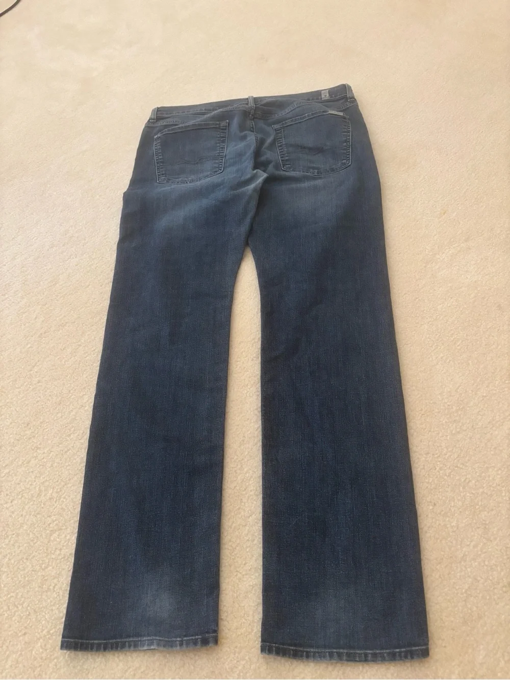 7 For All Mankind Men's Dark Blue Straight Jeans
